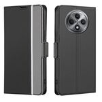 Per OPPO Reno12 F 5G Custodia in pelle con pulsanti laterali e texture Twill (nero)