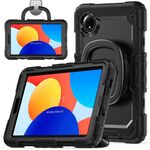 For Xiaomi Redmi Pad SE 8.7 2024 D Type Silicone Hybrid PC Tablet Case with Handle Holder(Black)