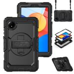 For Xiaomi Redmi Pad SE 8.7 2024 Turntable Holder Silicone Hybrid PC Tablet Case(Black)