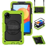 For Xiaomi Redmi Pad SE 8.7 2024 Turntable Holder Silicone Hybrid PC Tablet Case(Yellow Green+Black)
