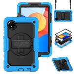 For Xiaomi Redmi Pad SE 8.7 2024 Turntable Holder Silicone Hybrid PC Tablet Case(Light Blue+Black)