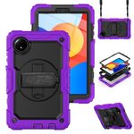 For Xiaomi Redmi Pad SE 8.7 2024 Turntable Holder Silicone Hybrid PC Tablet Case(Purple+Black)