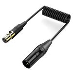 Mini XLR Female to XLR Male Audio Mixer Mini Microphone Coiled Audio Cable, Length: 0.5m(Black)