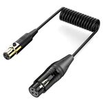 Mini XLR Female to XLR Female Audio Mixer Mini Microphone Coiled Audio Cable, Length: 0.5m(Black)