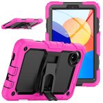 Per Xiaomi Redmi Pad SE 8.7 2024 Custodia in silicone Hydric PC Tablet con tracolla e supporto (rosso rosa)