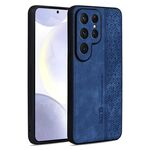 Per Samsung Galaxy S25 Ultra 5G AZNS Custodia per telefono con effetto pelle in rilievo 3D (blu zaffiro)