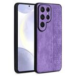 Per Samsung Galaxy S25 Ultra 5G AZNS Custodia per telefono con effetto pelle in rilievo 3D (viola)