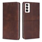 Per OPPO Reno12 5G Custodia per telefono magnetica in pelle con texture mucca globale (marrone scuro)