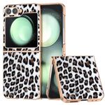 Per Samsung Galaxy Z Flip6 Custodia per telefono con stampa leopardata con rivestimento nano (argento)