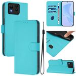 Per Asus Zenfone 11 Ultra Skin Feel Custodia in pelle tinta unita con cordino (Lake Blue)