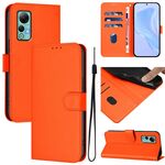 Per Ulefone Note 14 Custodia in pelle tinta unita con cordino (arancione)