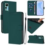 Per Ulefone Note 14 Custodia in pelle tinta unita con cordino (verde scuro)