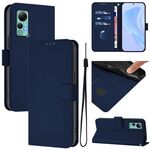 Per Ulefone Note 14 Custodia in pelle tinta unita con cordino (blu navy)