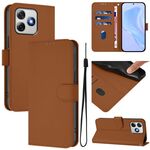 Per Ulefone Note 18 Ultra Skin Feel Custodia in pelle tinta unita con cordino (marrone)