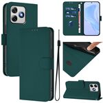 Per Ulefone Note 18 Ultra Skin Feel Custodia in pelle tinta unita con cordino (verde scuro)