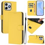 Per Ulefone Note 18 Ultra Skin Feel Custodia in pelle tinta unita con cordino (giallo limone)