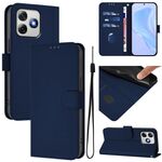 Per Ulefone Note 18 Ultra Skin Feel Custodia in pelle tinta unita con cordino (blu navy)