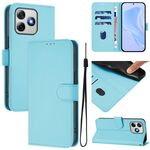 Per Ulefone Note 18 Ultra Skin Feel Custodia in pelle tinta unita con cordino (blu cielo)