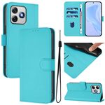 Per Ulefone Note 18 Ultra Skin Feel Custodia in pelle tinta unita con cordino (Lake Blue)