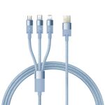 Baseus StarSpeed ​​1,5 m USB a Micro USB, 8 pin, Tipo-C 100 W Cavo dati di ricarica rapida 7,5 W per iPhone (Galaxy Blue)