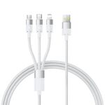 Baseus StarSpeed ​​1,5 m USB a Micro USB, 8 pin, Tipo-C 100 W Cavo dati di ricarica rapida 18 W per iPhone (bianco luna)