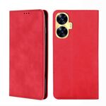 Per Realme C55 4G Skin Feel Custodia magnetica orizzontale in pelle con vibrazione (rossa)