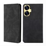 Per Realme C55 4G Skin Feel Custodia per telefono in pelle con vibrazione orizzontale magnetica (nera)