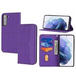 Per Samsung Galaxy S23+ 5G Custodia in pelle magnetica con cuciture a trama tessuta (viola)