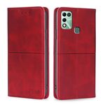 Per Infinix Hot 11 Custodia per telefono in pelle a vibrazione orizzontale magnetica con trama di mucca (rosso)