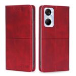 Per Tecno Pop 6 Pro Custodia per telefono in pelle con vibrazione orizzontale magnetica a trama di mucca (rosso)