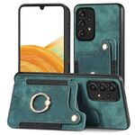 Per Samsung Galaxy A33 5G Retro Skin-feel Ring Multi-card Wallet Custodia per telefono (verde)