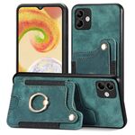 Per Samsung Galaxy A04 Retro Skin-feel Ring Multi-card Wallet Custodia per telefono (verde)