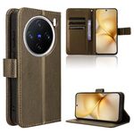 Per vivo X200 Pro mini 5G Custodia in pelle con texture a diamante (marrone)