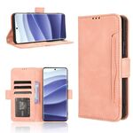 Per Redmi Note 14 Pro+ 5G Custodia in pelle con texture in vitello e slot per schede (rosa)