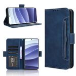 Per Redmi Note 14 Pro+ 5G Custodia in pelle con texture in vitello e slot per schede (blu)