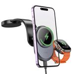 hoco HW28 Excelso 2 in 1 Supporto per console centrale auto wireless per ricarica rapida (nero grigio)