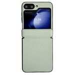 Per Samsung Galaxy Z Flip6 Custodia per telefono con texture in pelle tinta unita con asse magnetico integrato (verde)