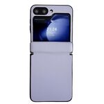 Per Samsung Galaxy Z Flip6 Custodia per telefono con texture in pelle tinta unita con asse magnetico integrato (viola)