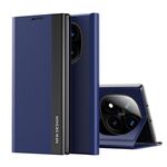 Per Xiaomi Redmi Note 14 Pro+ 5G Custodia per telefono in pelle con rivestimento elettrolitico laterale (blu scuro)