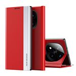 Per Xiaomi Redmi Note 14 Pro+ 5G Custodia per telefono in pelle con rivestimento elettrolitico laterale (rosso)