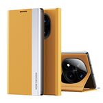 Per Xiaomi Redmi Note 14 Pro+ 5G Custodia per telefono in pelle con rivestimento elettrolitico laterale (giallo)
