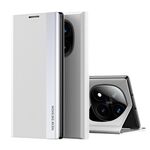 Per Xiaomi Redmi Note 14 Pro+ 5G Custodia per telefono in pelle con rivestimento elettrolitico laterale (argento)