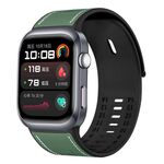 Per Huawei Watch D2 Hybrid cinturino in silicone e pelle (verde scuro)