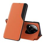 Per Xiaomi Redmi Note 14 Pro+ 5G Attraction Flip Holder Custodia in pelle per telefono (arancione)