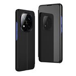 Per Xiaomi Redmi Note 14 Pro+ 5G Custodia in pelle con supporto a specchio orizzontale placcato (nero)