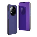 Per Xiaomi Redmi Note 14 Pro+ 5G Custodia in pelle con supporto a specchio orizzontale placcato (viola blu)