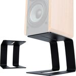 Supporto per altoparlante da tavolo in metallo con smorzamento delle vibrazioni, staffa per monitor da studio inclinata (nero)