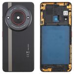Per ZTE nubia Focus Cover posteriore in vetro per batteria con cornice centrale/Copertura obiettivo fotocamera (nero)