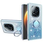 Per Xiaomi Redmi Note 14 Pro+ 5G Gradient Glitter Immortal Flower Ring Custodia per telefono tutto compreso (blu)