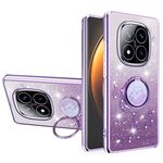 Per Xiaomi Redmi Note 14 Pro+ 5G Gradient Glitter Immortal Flower Ring Custodia per telefono all-inclusive (viola)